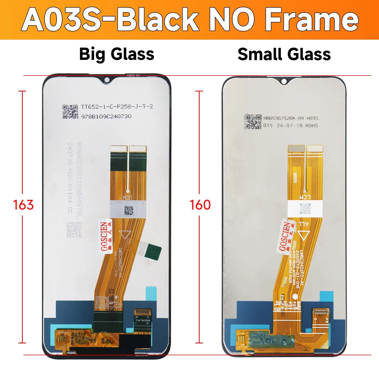 A03S 6.5''Per Samsung Per A037F A037M A037G A037U A037W Display LCD Touch Screen Digitizer Assembly di Ricambio