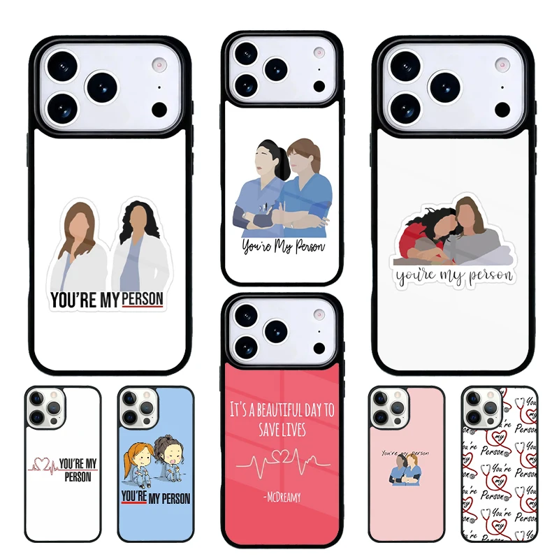 Capa de Celular Grey's Anatomy You're My Person Compatível com iPhone 17 Air, 16e, 15, 14, 13, 12, 11 Pro Max, 17 Air