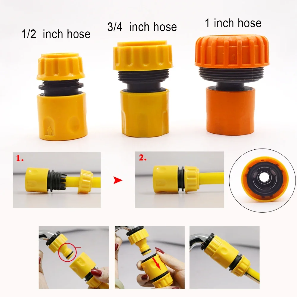 Gardening Accessories Outdoor 3/4 Car Garden PVC Hose Connector Adapter Quick Connect Repair Tubing Connection Tube Fittings