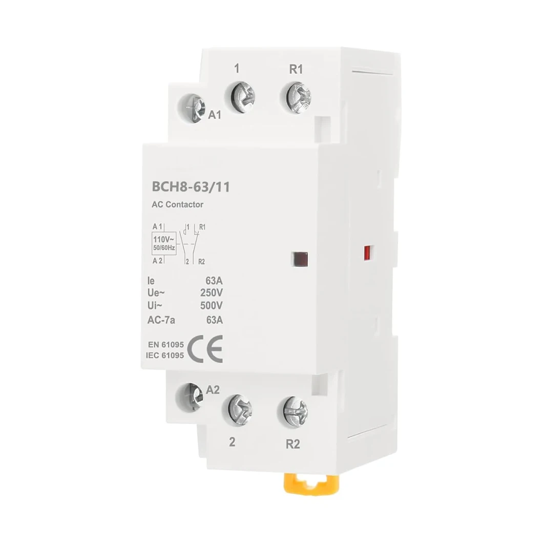 ABILKEEN BCH8-63/11 63A 2-полюсный бытовой контактор переменного тока 1NO1NC Универсальный контактор управления цепью Автоматический контактор переменного тока 24 В/110 В/230 В