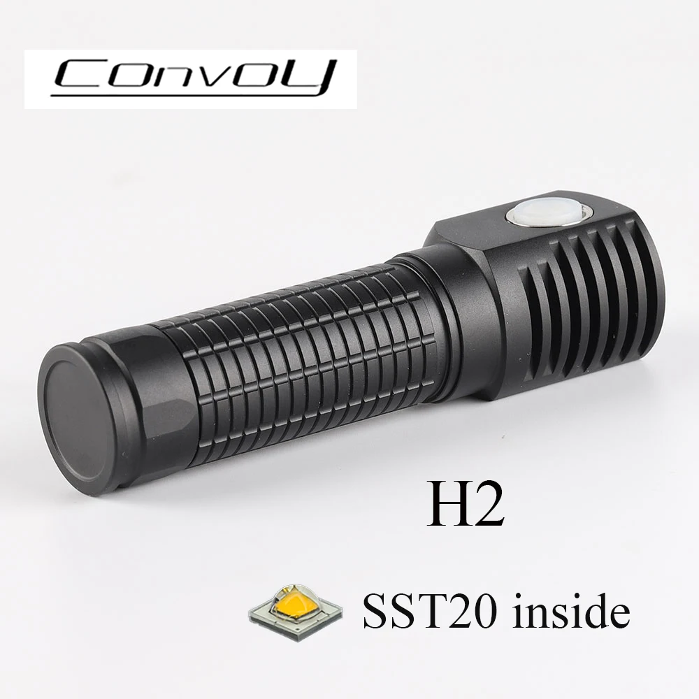 

Налобный фонарь Convoy H2 SST20 Linterna Led, мощный перезаряжаемый фонарь типа C 18650, фара для кемпинга, рыбалки