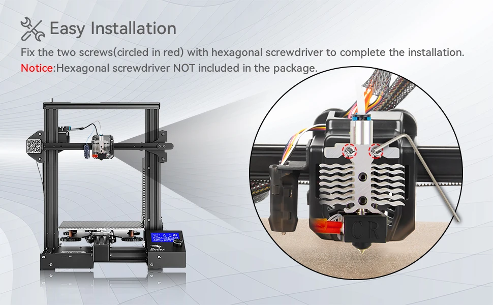 Creality Original Ender 3 Komplett Montiertes Hotend-Set, Vollständig Montiertes Hotend mit Metallgehäuse für Ender 3 / Ender 3S / Ender 3 Pro – Detail 7