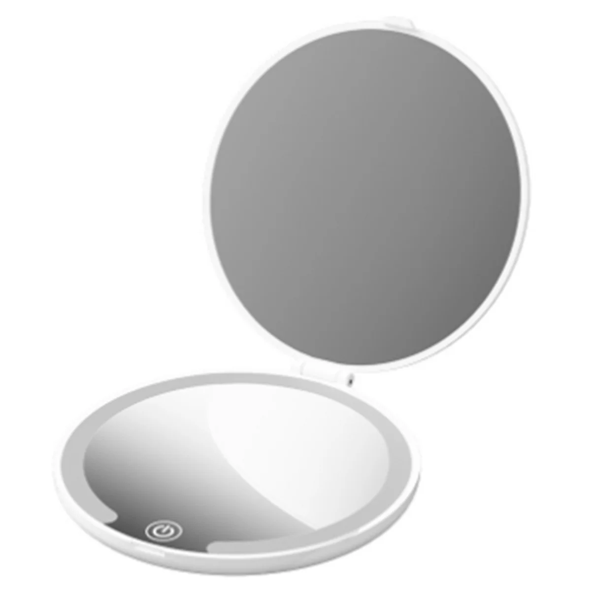 Espejo de maquillaje LED compacto de viaje, espejos de iluminación plegables pequeños recargables de 3 colores, batería integrada de 600 Mah