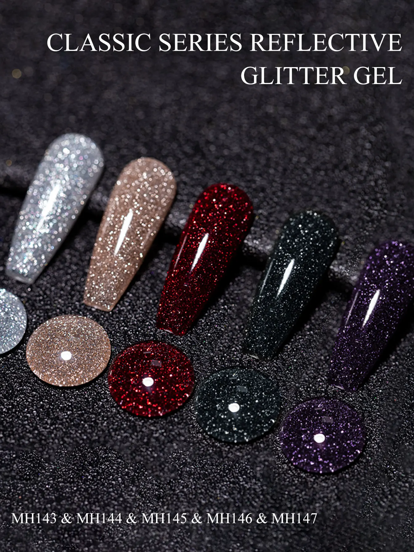 7ml Klasyczny Lakier Hybrydowy z Brokatem Odblaskowym, Półtrwały Lakier do Paznokci do Projektowania Manicure, Bez TPO i HEMA