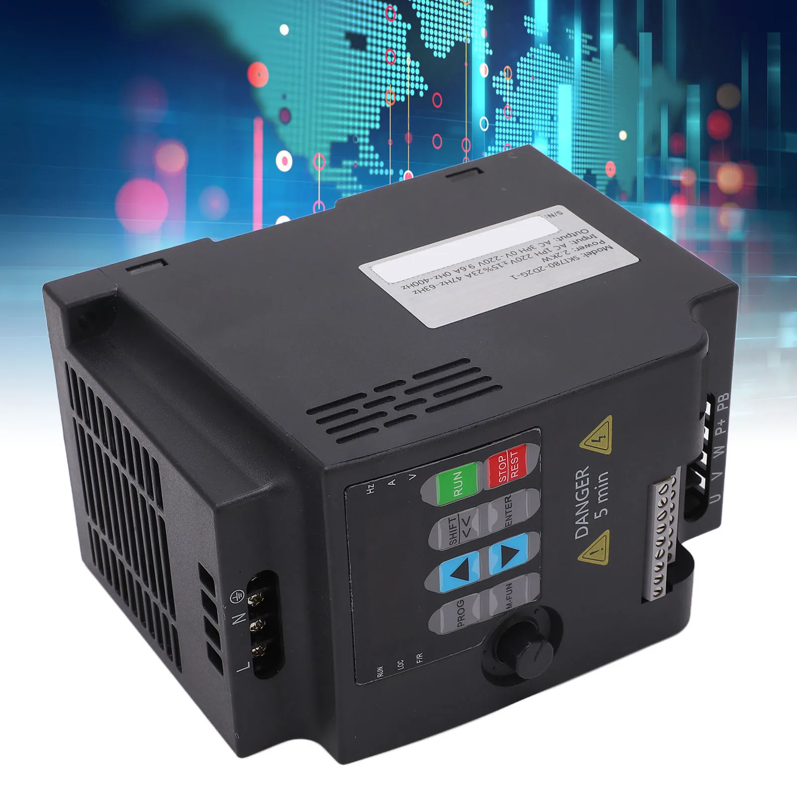 

VFD Inverter Variable Frequency Drive 2.2KW Single Phase To 3 Phase VFD Mini Frequency Inverter AC 220V Input AC 0‑220V Output
