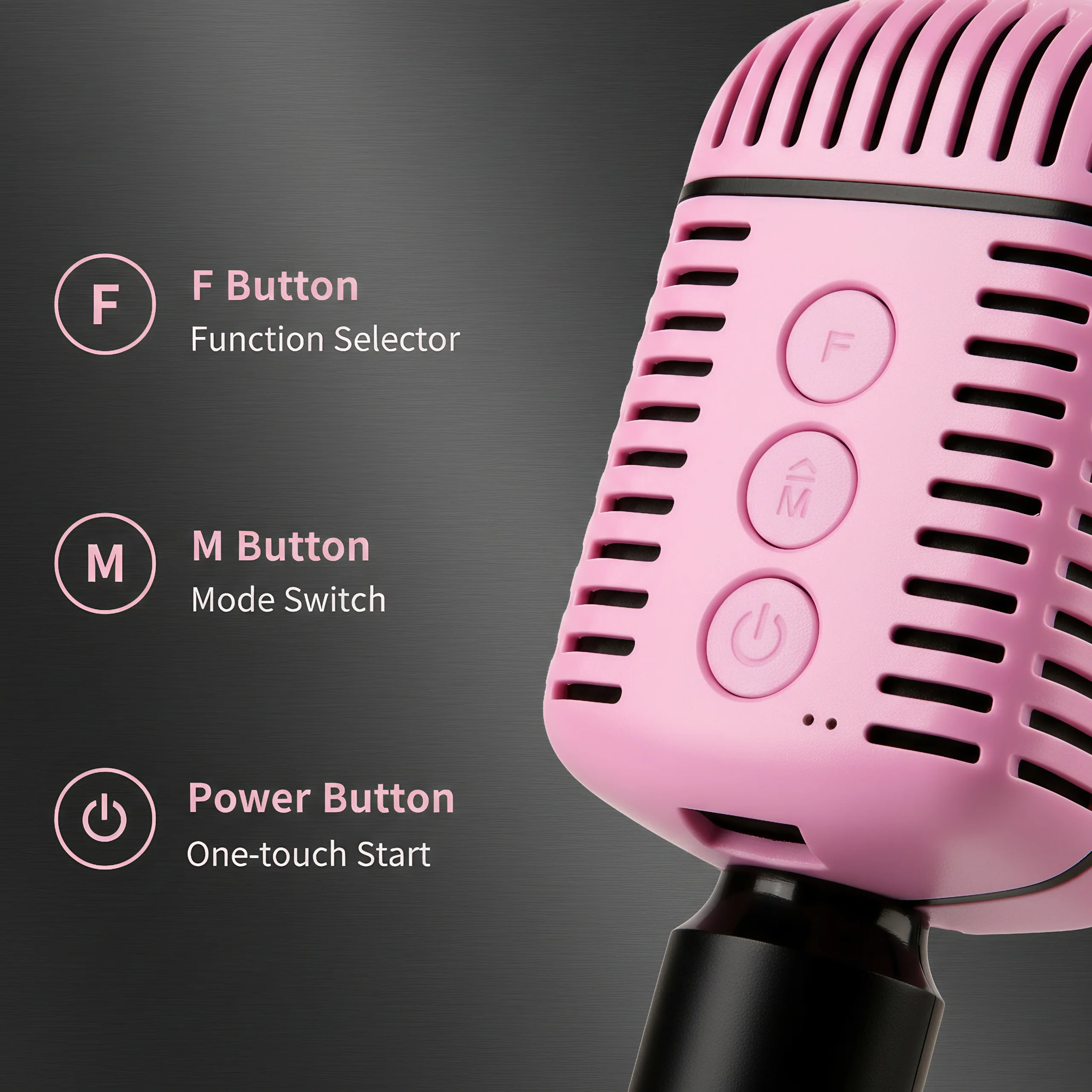 ポータブルカラオケスピーカーマイク、大容量バッテリー搭載ワイヤレスBluetoothマイク、HIFIサウンド、マジックボイス、大人、子供向け