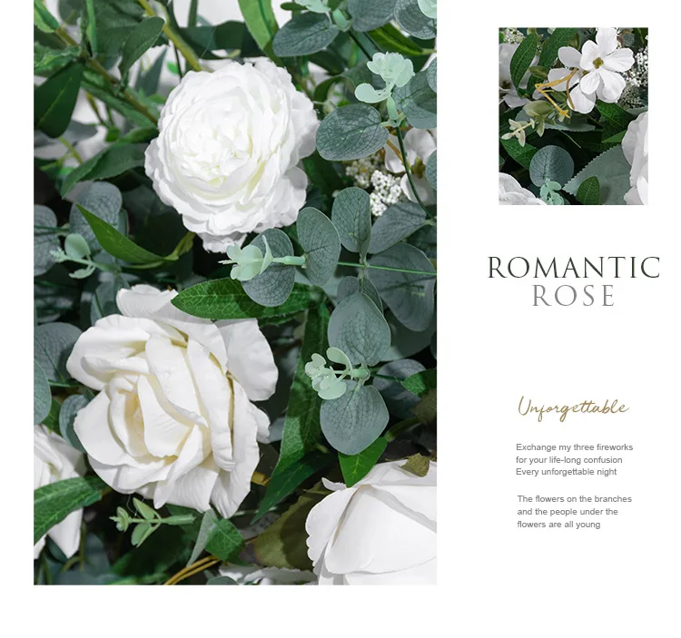 100CM Künstliche Grünblätter Kamelienblumen-Reihe Wandbehang Blumenhintergrund Hochzeit Fenster Hotel Outdoor-Event-Dekoration Großhandel – Detail 7