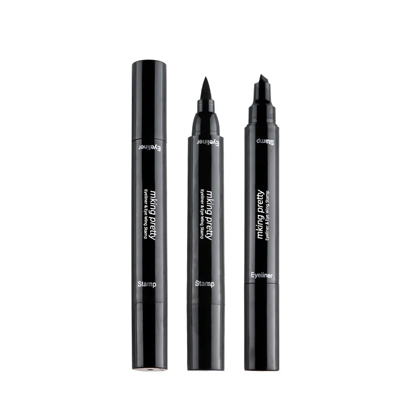 Double-ended Eyeliner Stamp Eyeliner Pen Black Quick Dry Liquid Eyeliner Pencil Easily Draw Eye Curves Waterproof Eye Makeup Pen