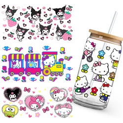 Cute Kawaii Kitty Pink Cat 16oz Cup UV DTF  Wrap Self-adhesive Transfer Decals Custom Wrap Printing
