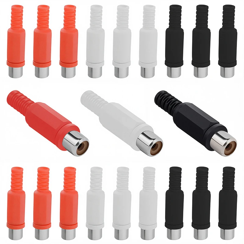 5/20/100PCS Plastic Lotus Audio Video RCA Male Welding Head AV Female Plug Welding Connector