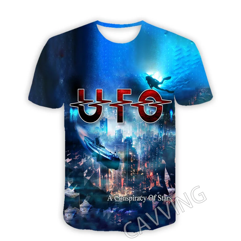 2024 New Fashion Women/Men\'s 3D Print UFO BAND Casual T-shirts Hip Hop Tshirts Harajuku Styles Tops Clothing Loose Comfortable