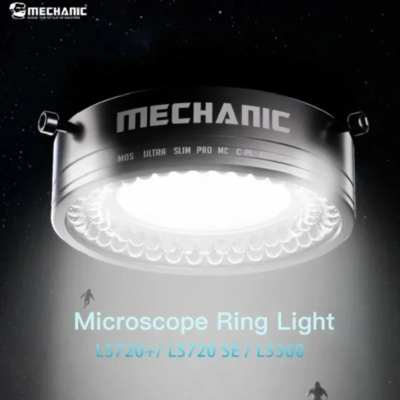 New Mechanic LS720 Microscope Ring Light Polarized Ring Lamp Eliminates Reflection for Soldering Repair Stereo Microscopes