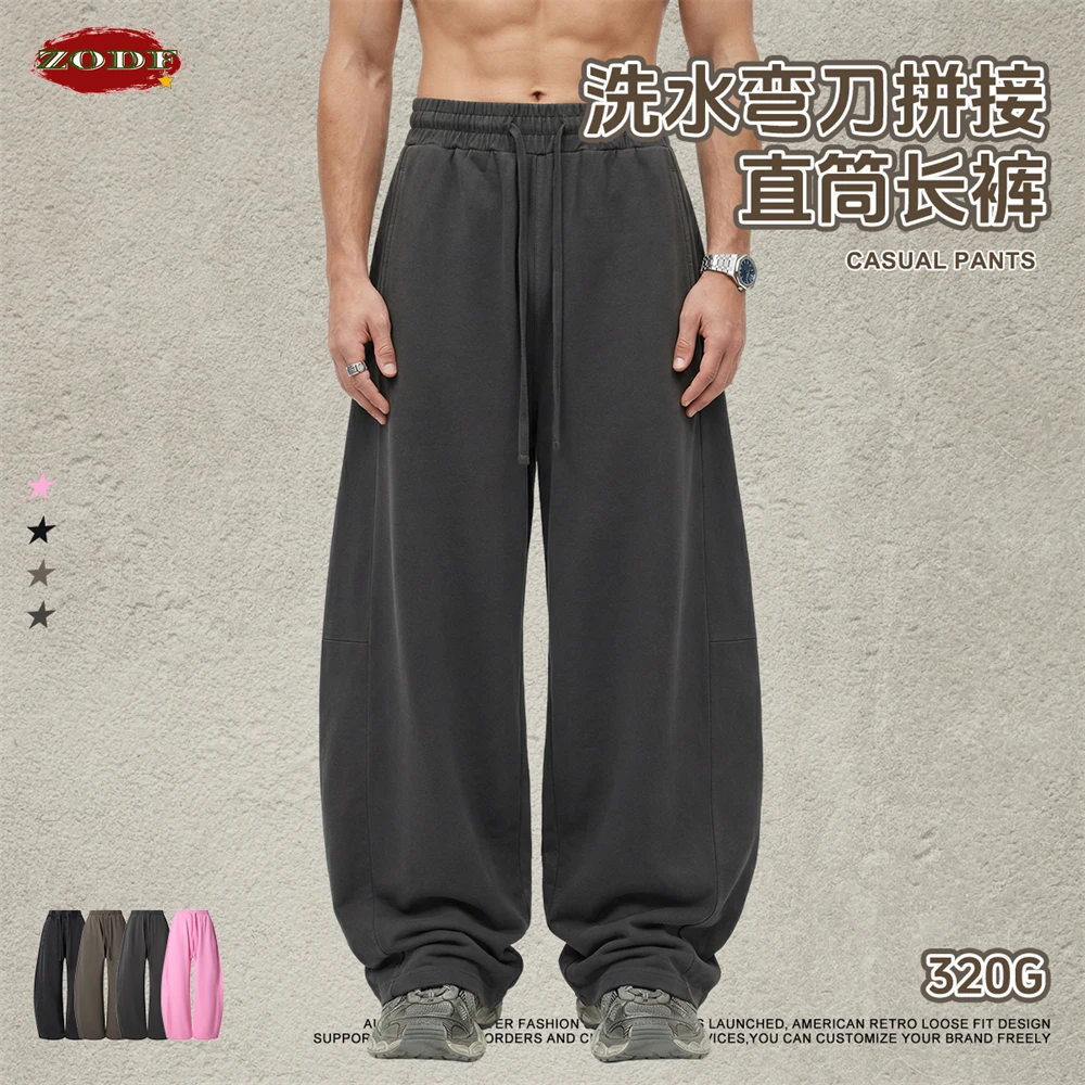 

Брюки ZODF Vintage 2026 Spring Man 320gsm Machete, унисекс, с эффектом потертости, пэчворк, уличный стиль, HY1213