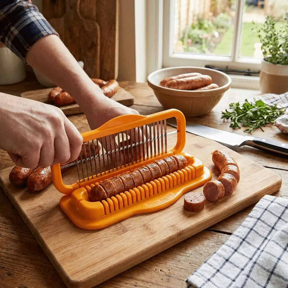 Multi-functional Stainless Steel Ham Slicer Manual Time-Saving Banana Slicer Efficient Sausage Cutter Kitchen Gadget