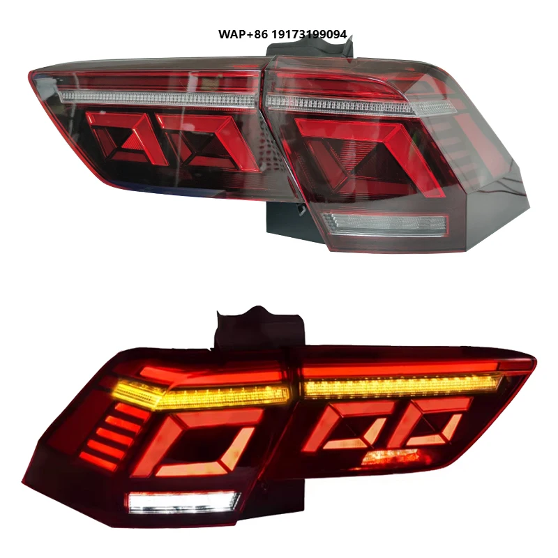 

Светодиодный задний фонарь для Volkswagen Tiguan 2017-2023, красные противотуманные фары Plug and Play и стоп-сигналы B, задний фонарь, указатели поворота