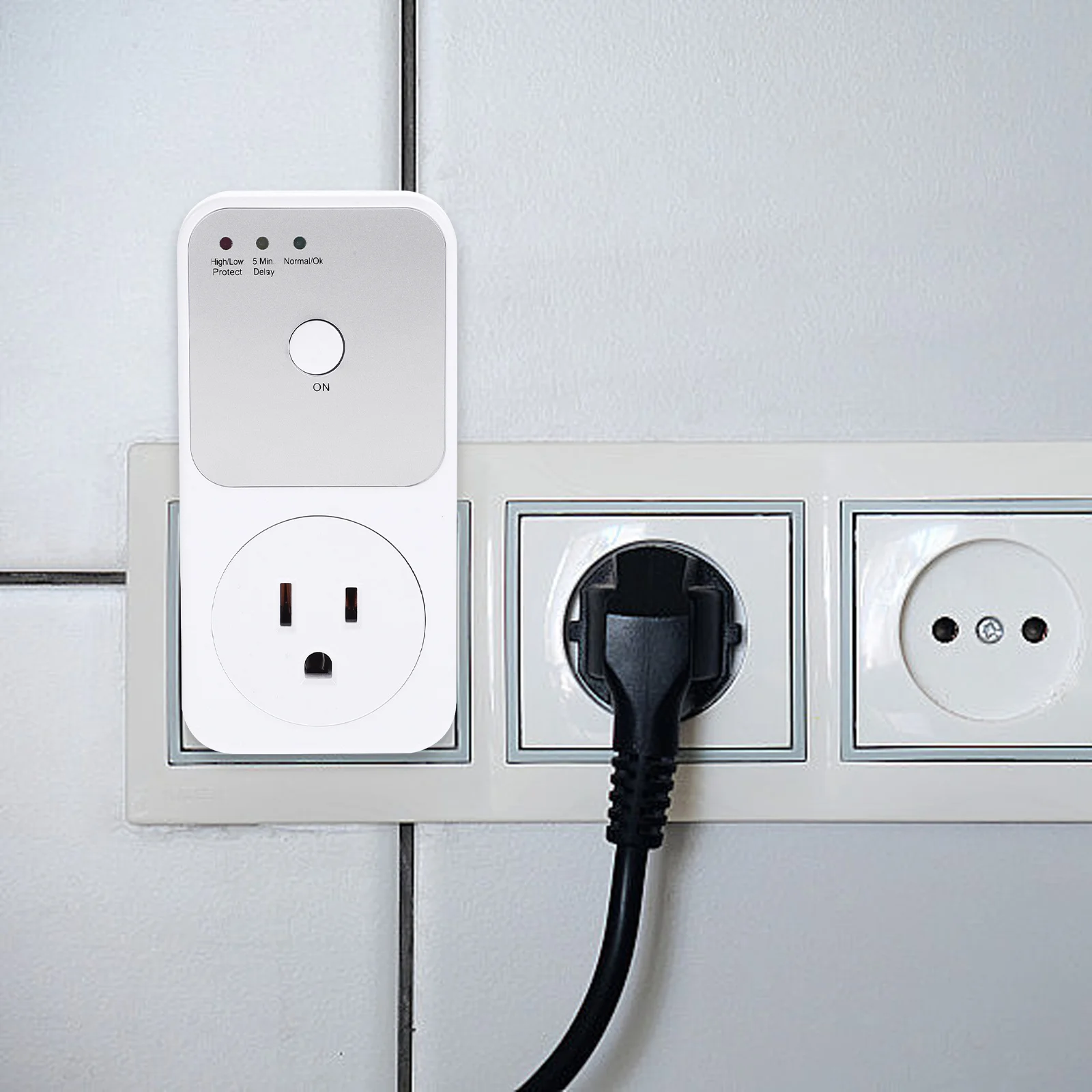 

Voltage Protective Socket Plastic Refrigerator Protection Device Automatic Detection High Low Voltage Us Plug Home Supplies