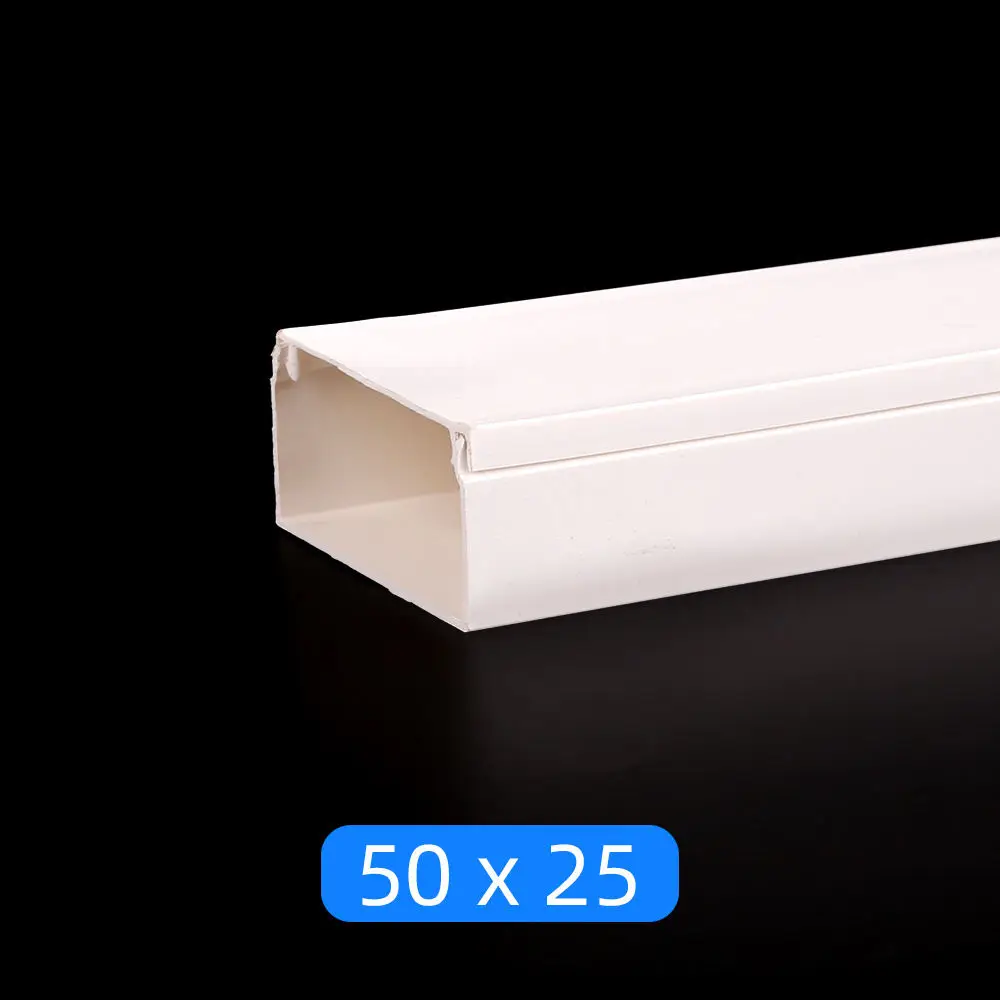 Durable Square PVC Wire Duct Raceway Flame Retardant Wall Mounted Cable Management Trunking For Organizing Electrical Cords
