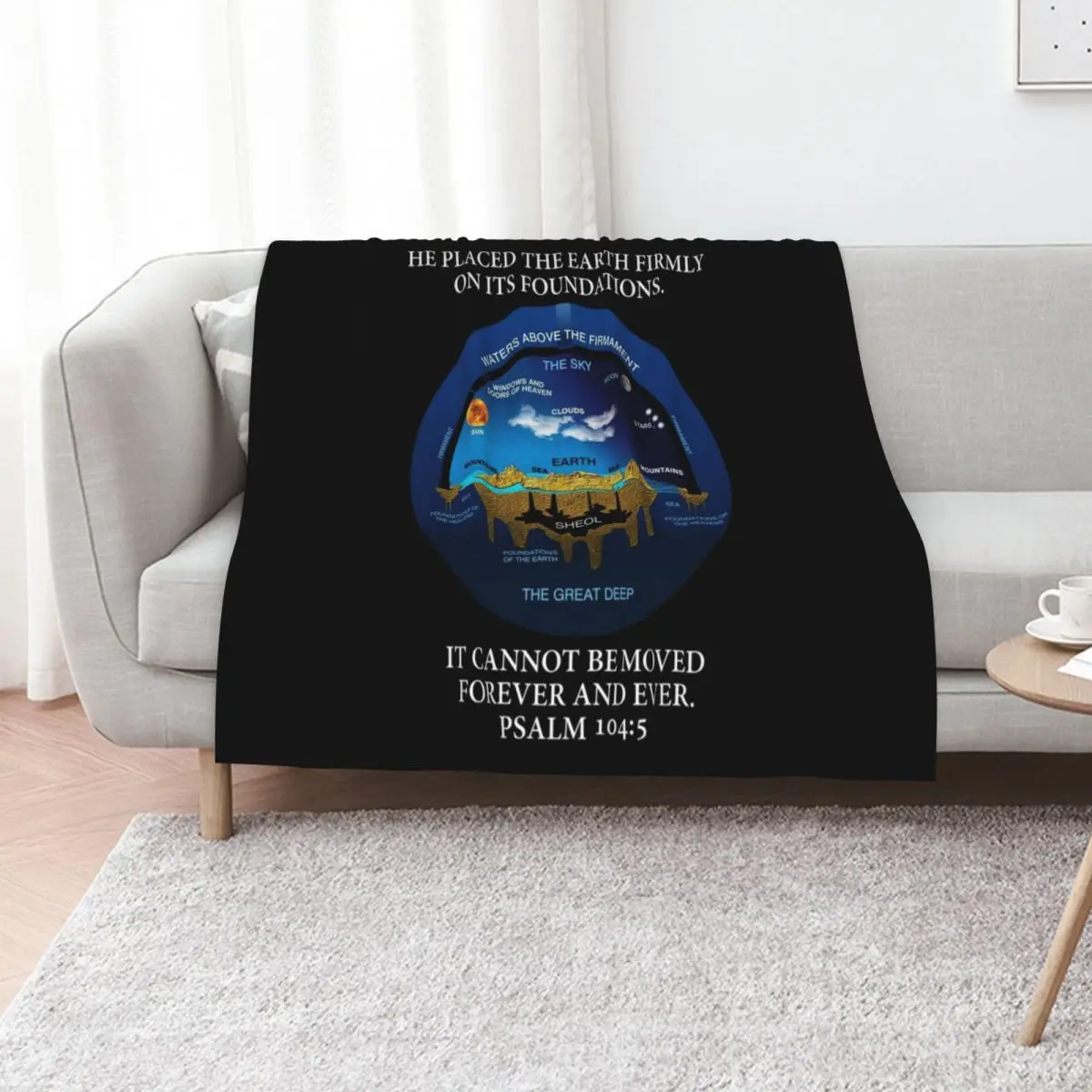 Psalm 104:5 Flat Earth Anceint Hebrew Cosmology Throw Blanket Sofa Throw christmas gifts bed plaid Thermal Blankets