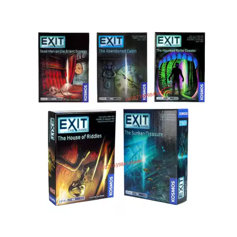 Exit Card Game The Abandoned Cabin The Haunted Roller Coaster Dead Man on The Orient Express The House of Riddles Board Deck