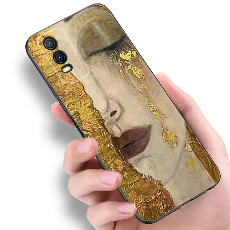 Kiss by Gustav Klimt Silicone Phone Case For V27 V30 Pro V29e Y27 Y55 Y78 5G Y02S Y15S Y17S Y21S Y33S Y76S Y16 Y22 Y35 Y36