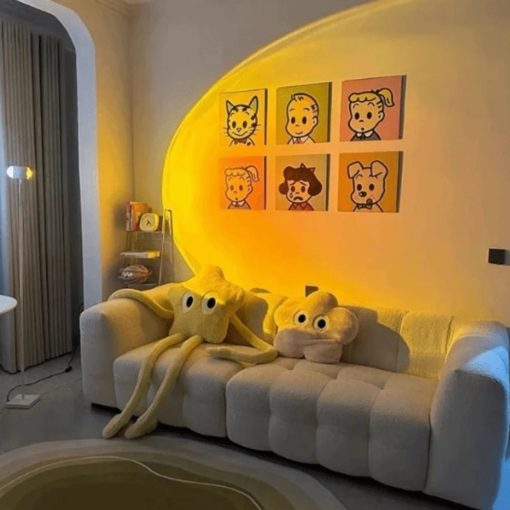 16 لون مصباح تموج الماء زر التحكم 360 °   دوران ثنائي الرأس تصميم الإنترنت الشهيرة مصباح جو الضوء المموج