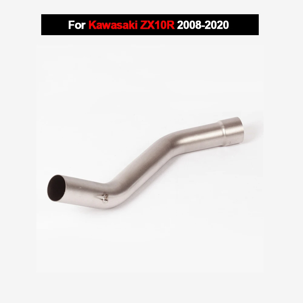 

51MM Motorcycle Exhaust Stainless Steel Front Link Pipe Muffler Tube Slip On For Kawasaki ZX10R 2008-2020