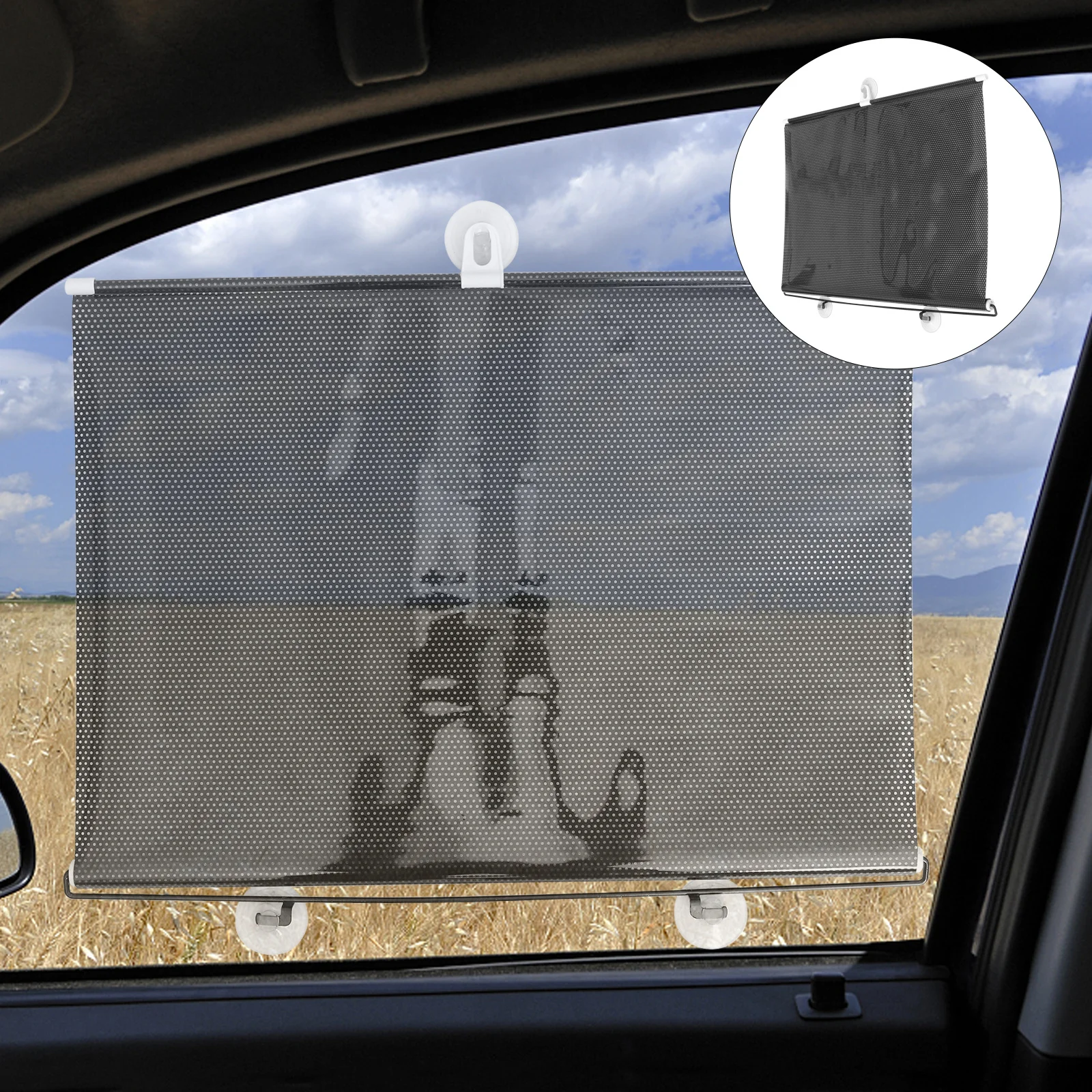 

Suction Cup Sunshade Blackout Curtains No Drilling Easy Install For Balcony Door Sun Protection Lightweight Mesh Blinds For