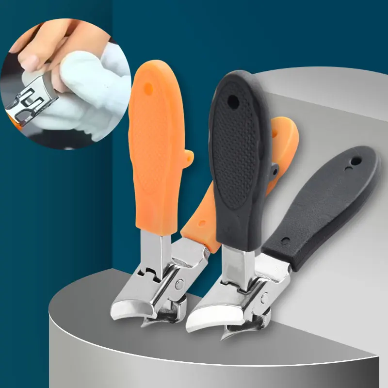 Cortauñas inclinado antisalpicaduras, cortador de uñas de los pies ABS de gran tamaño, alicates diagonales, herramientas de manicura y pedicura, herramienta artística para uñas del hogar