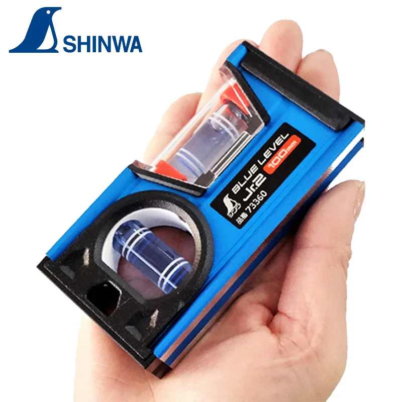 SHINWA High Precision Bar Level Ruler Small Portable Multi-function Decoration Balance Rule Bule Bubble Level 73360 Series 1PCS
