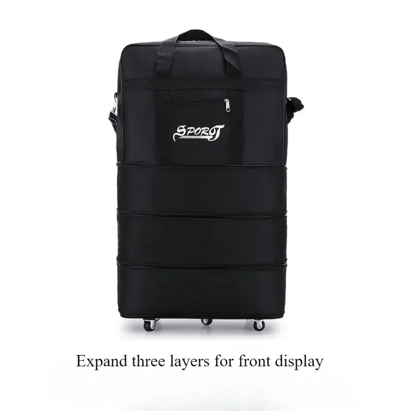 Folding Expandable Travel Bag Waterproof Oxford Large Capacity Men Suitcase Bag Women Travel Luggage Bag With Wheels