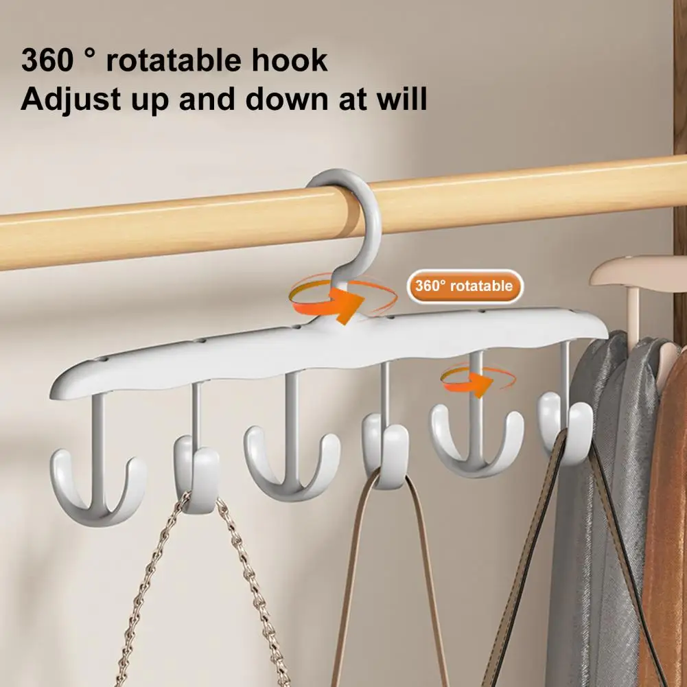 Rotating Hook Hanger Hanging Organizer Hook 360-degree Rotating Multi-hook Sling Scarf Hanger for Wardrobe Underwear Storage