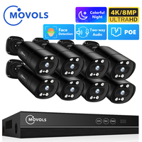 Movols 4K 8CH POE Video Surveillance System 5MP 8MP Security Camera Two Way Audio CCTV Camera System AI P2P XMEYE Kit