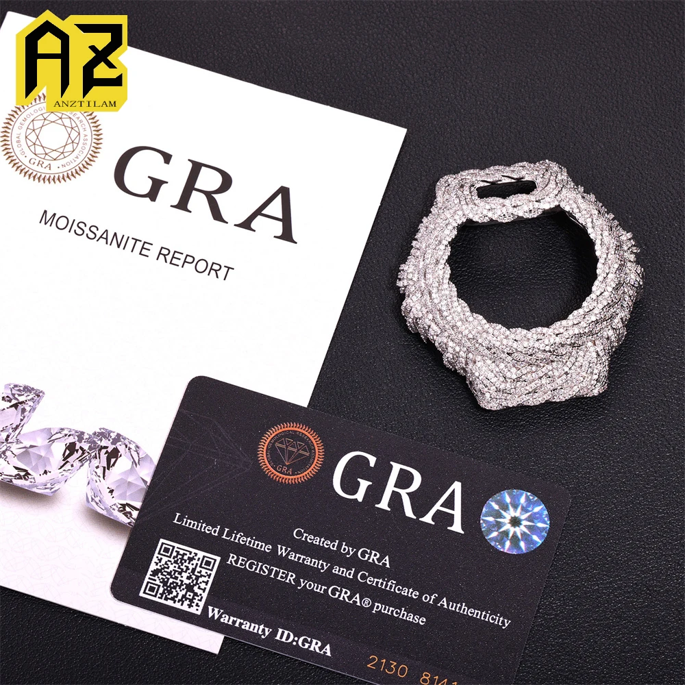 Anztilam VVS Moissanite Brass Watch Case For CAS** DW6900 Bling Can Pass Diamonds Tester With GRA Wrist Diamonds Case Free Ship