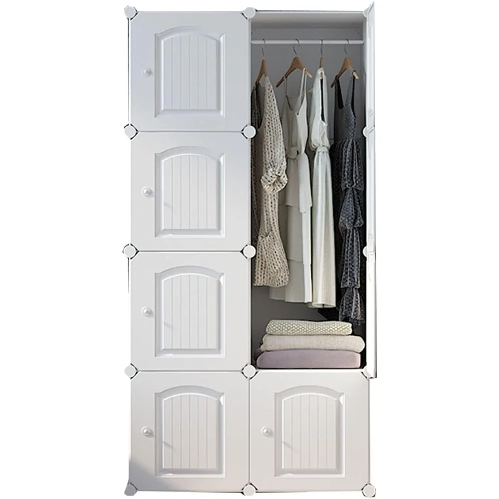 Locker Wardrobe Imitation Wood Wardrobe Storage Concave-Convex Door Panel High Capacity Thicken and Harden Sliding Doors Used f