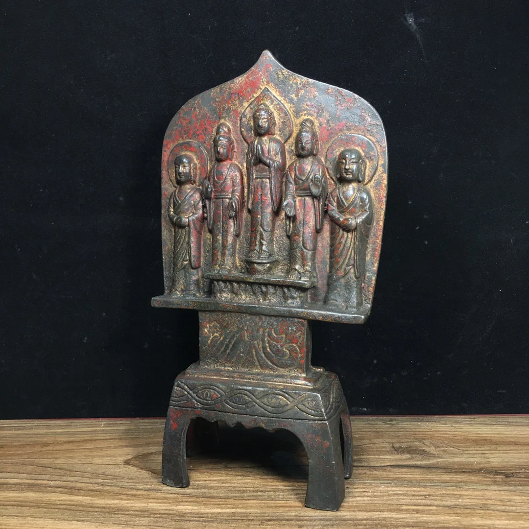 pure copper statue of Five Buddhas Northern Wei Dynasty measures 13.5 c in length, 5 cm width, 23 cm height, and weighs 1560 gra