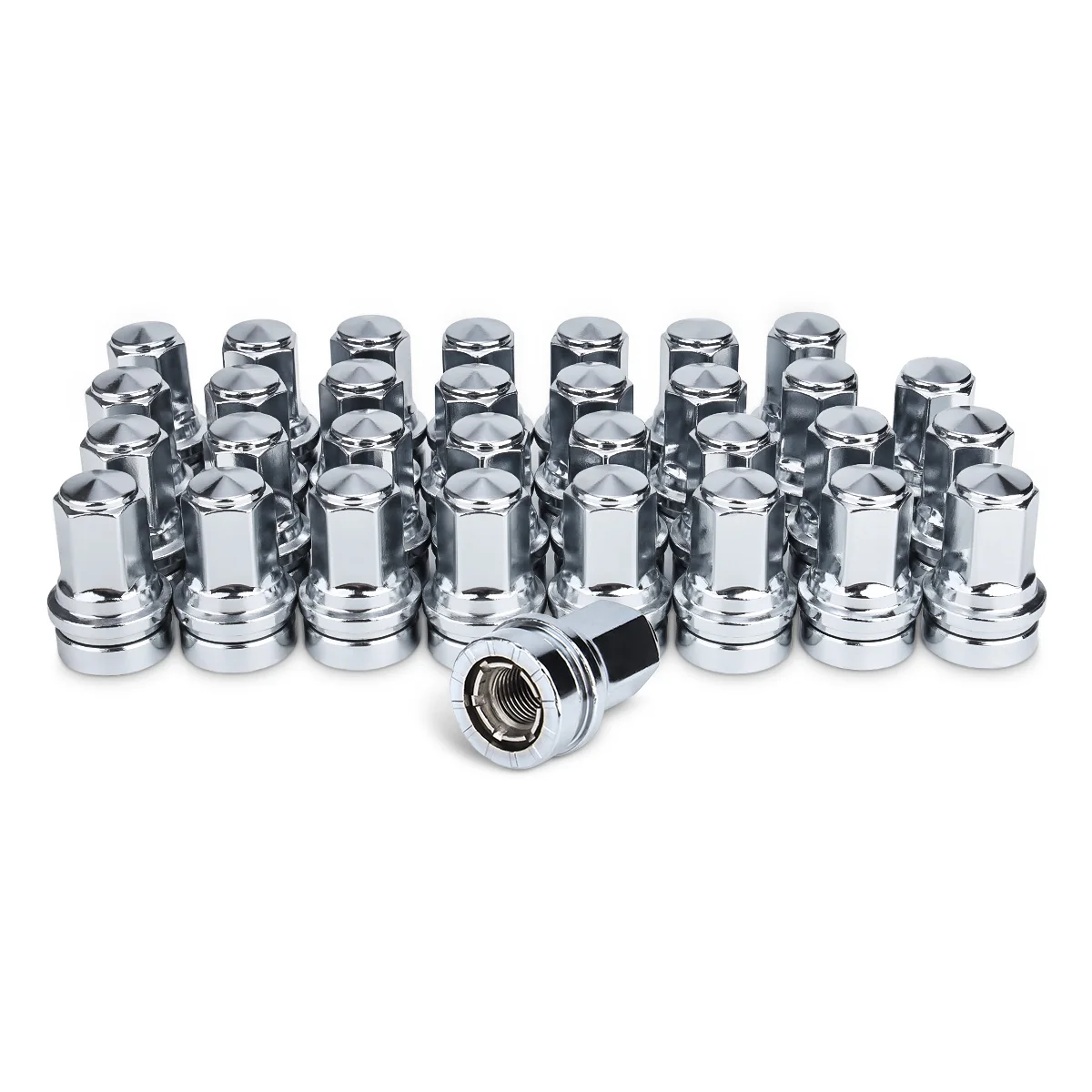 

32pcs Wheel Nuts Cover 21mm Tire Lug Nuts M14x1.5 Chrome Tyre Bolts Nut Cap For Ford F250 F350 F450 Super Duty 2017-2023