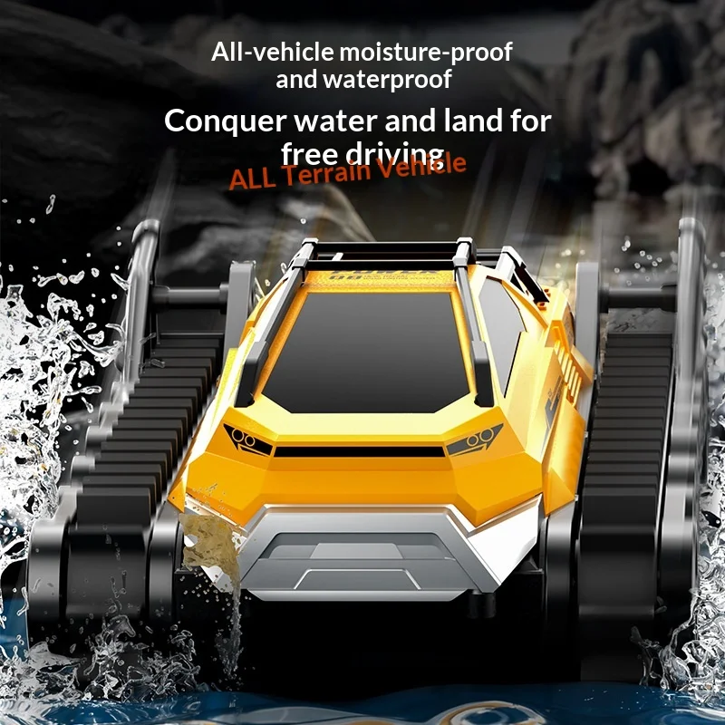 JJRC New 2.4G Remote Control Car Waterproof Amphibious Land And Water Toy For Children Summer Special Effect Track Tank Gift