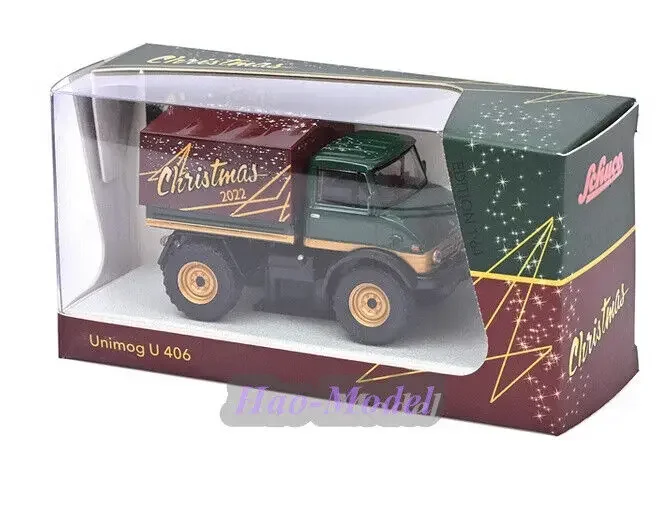 Schuco 1/64 mainan simulasi Diecast, untuk imog U406 Model natal mobil paduan hadiah ulang tahun anak laki-laki, koleksi hobi tampilan hijau