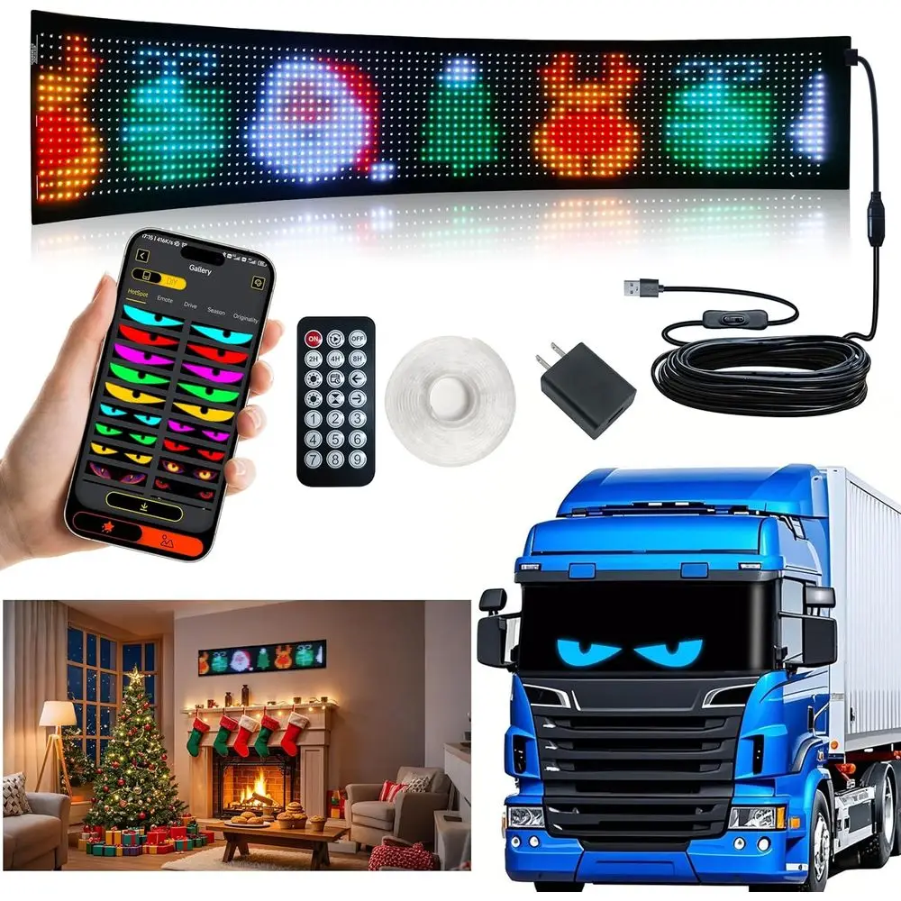 

Программируемая светодиодная вывеска с прокручивающимся текстом для рекламы и DIY, 35.35x7.56 дюймов, большая светодиодная вывеска «Глаза Дьявола» с прокручивающимся текстом, 5В, для автомобиля, магазина, бизнеса