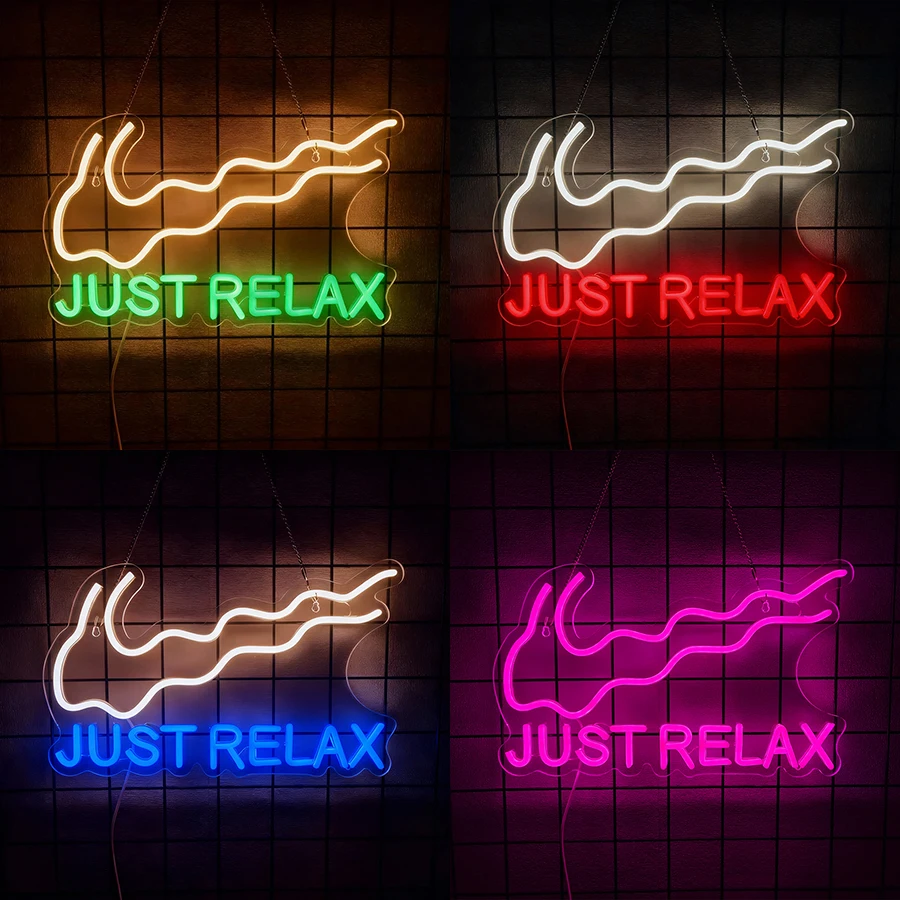 

Neon Sign Just Relax LED Neon Lights Signs for Wall Decor,Bedroom,Game Room, Party, Bar Decor,Powered by USB