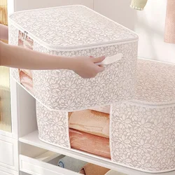 Transparante bloemen opvouwbare opbergdoos grote woningcapaciteit organisatoren voor kleding quilt deken garderobe kleding organizer