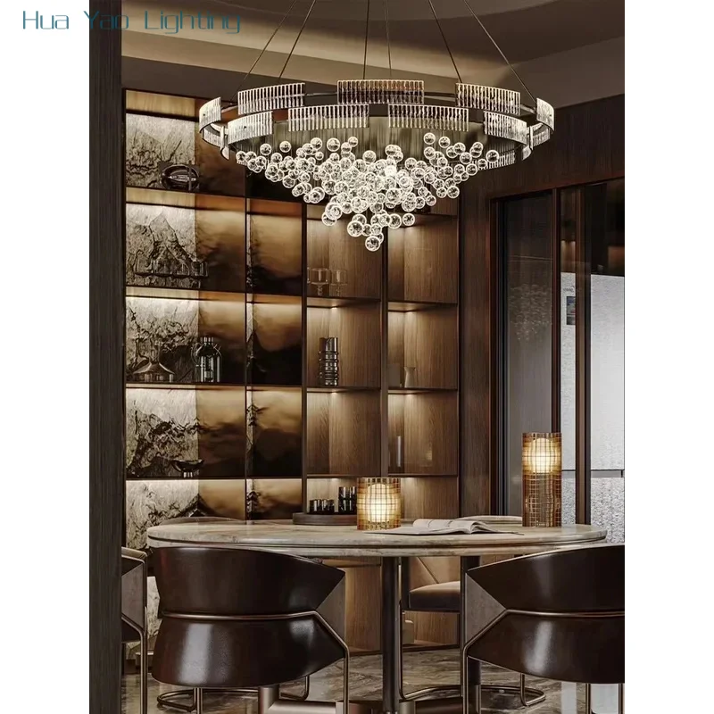 

Дизайнерская люстра из пузырькового стекла для роскошного вестибюля, люстра для обеденного стола с ветровым стеклянным кластером, освещение для выставочных комнат