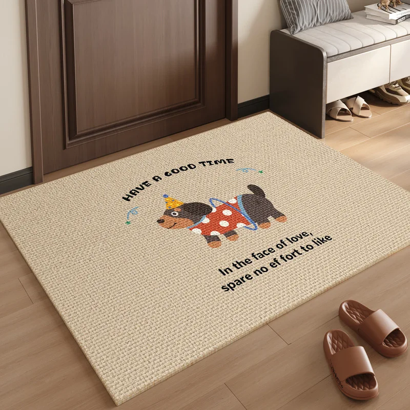 Zirkustier-Teppich, Matte, Teppich – Partyhut, Hund und glückliches Textdesign mit Zeltelementen, rutschfeste Heimdekoration, Bodenmatte, Teppiche