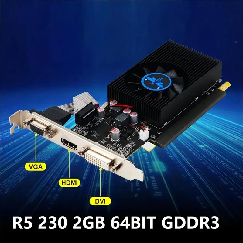 Hot Selling-R5 230 VGA Card For Amd Radeon 2GB GDDR3 64 Bit 533Mhz Graphic Cards For DVI,R5 230 VGA Card For Amd Radeon 2GB