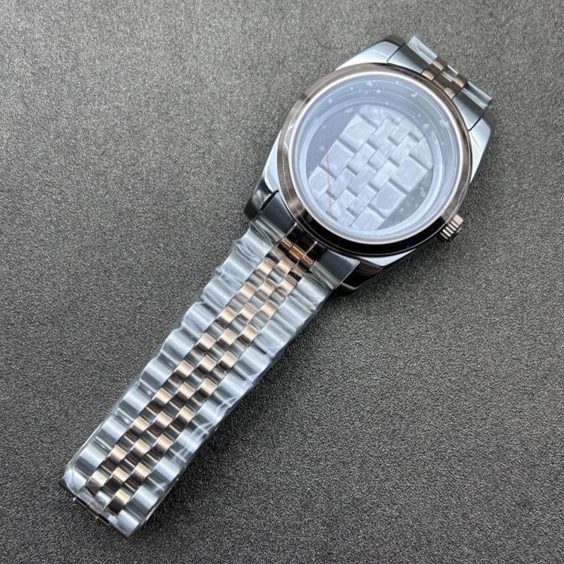 Watch Modification Accessories for Oyster Perpetual 36/39MM Case and Strap Set, Sapphire Glass for NH35NH36 Movement