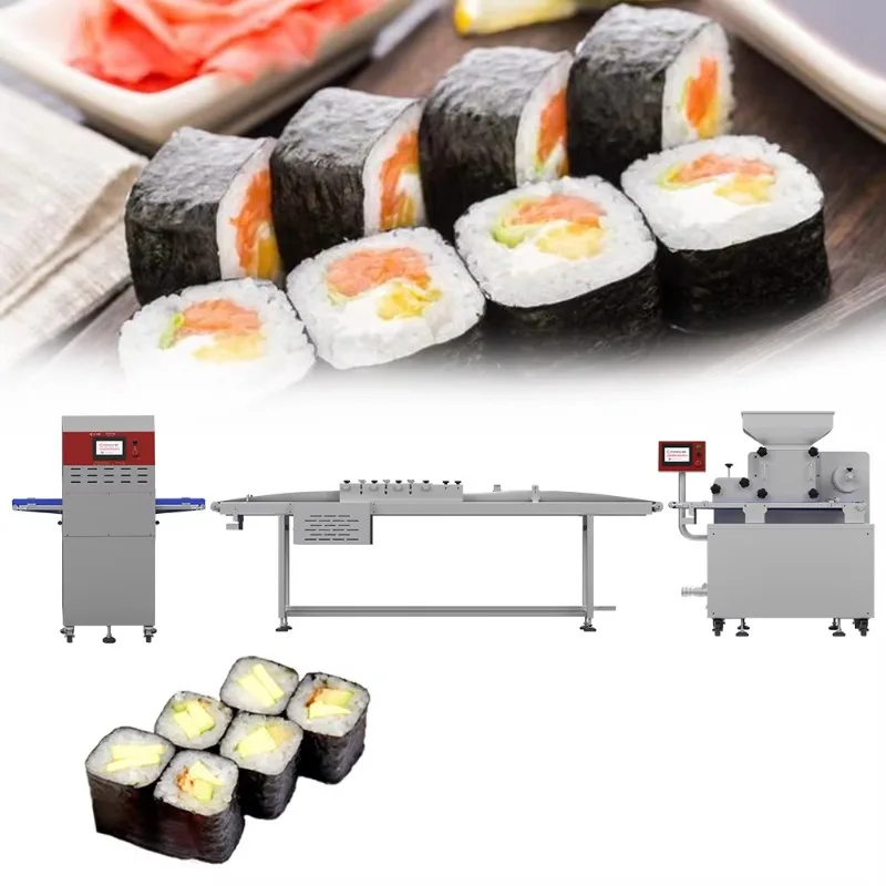 Customized Full Automatic Frozen Sushi Roll Making Machine 220V High Efficiency Production Line