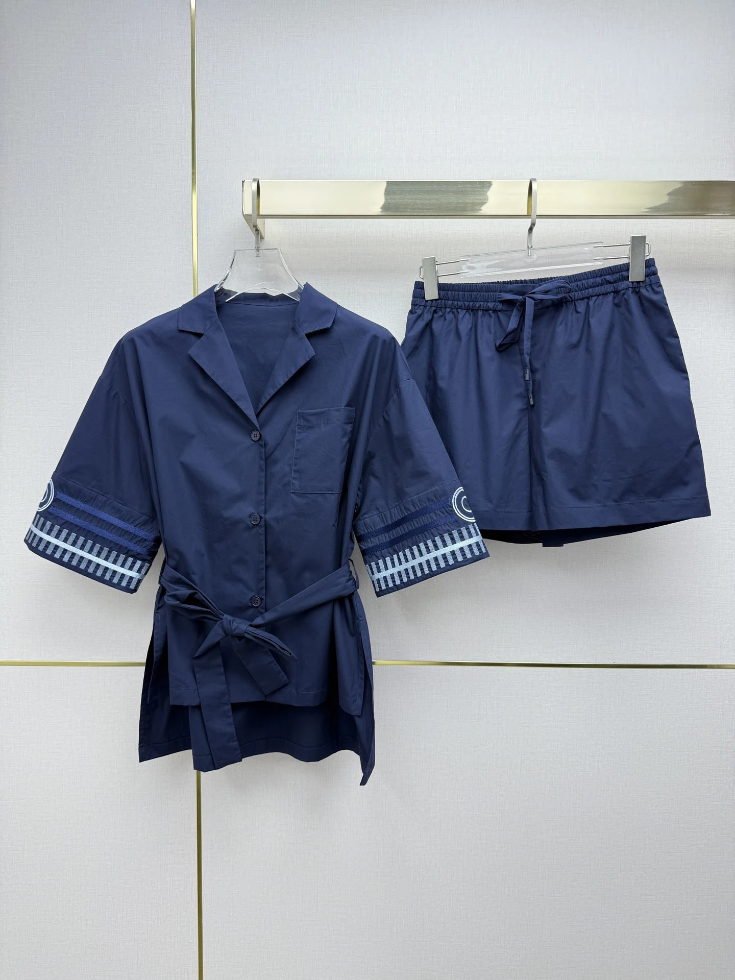 

New 2026 Summer Cotton Casual Style Women's Shirt Short Sleeve Embroidered Loose Fit Breathable Elastic Waist Shorts
