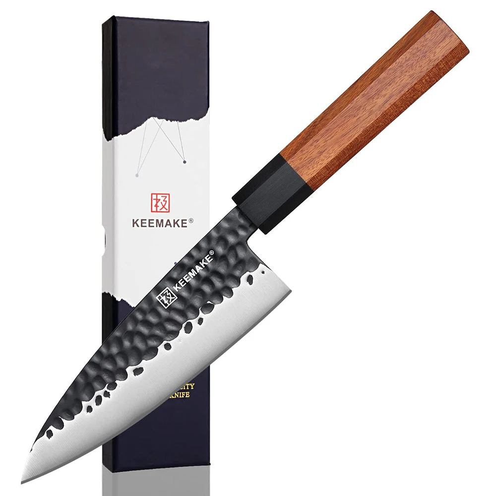 

KEEMAKE Deba Chef's Knife 6" Inch Japanese Kitchen Design Knife Double Bevel for Sharp Cut High Carbon Stainless Steel Tools