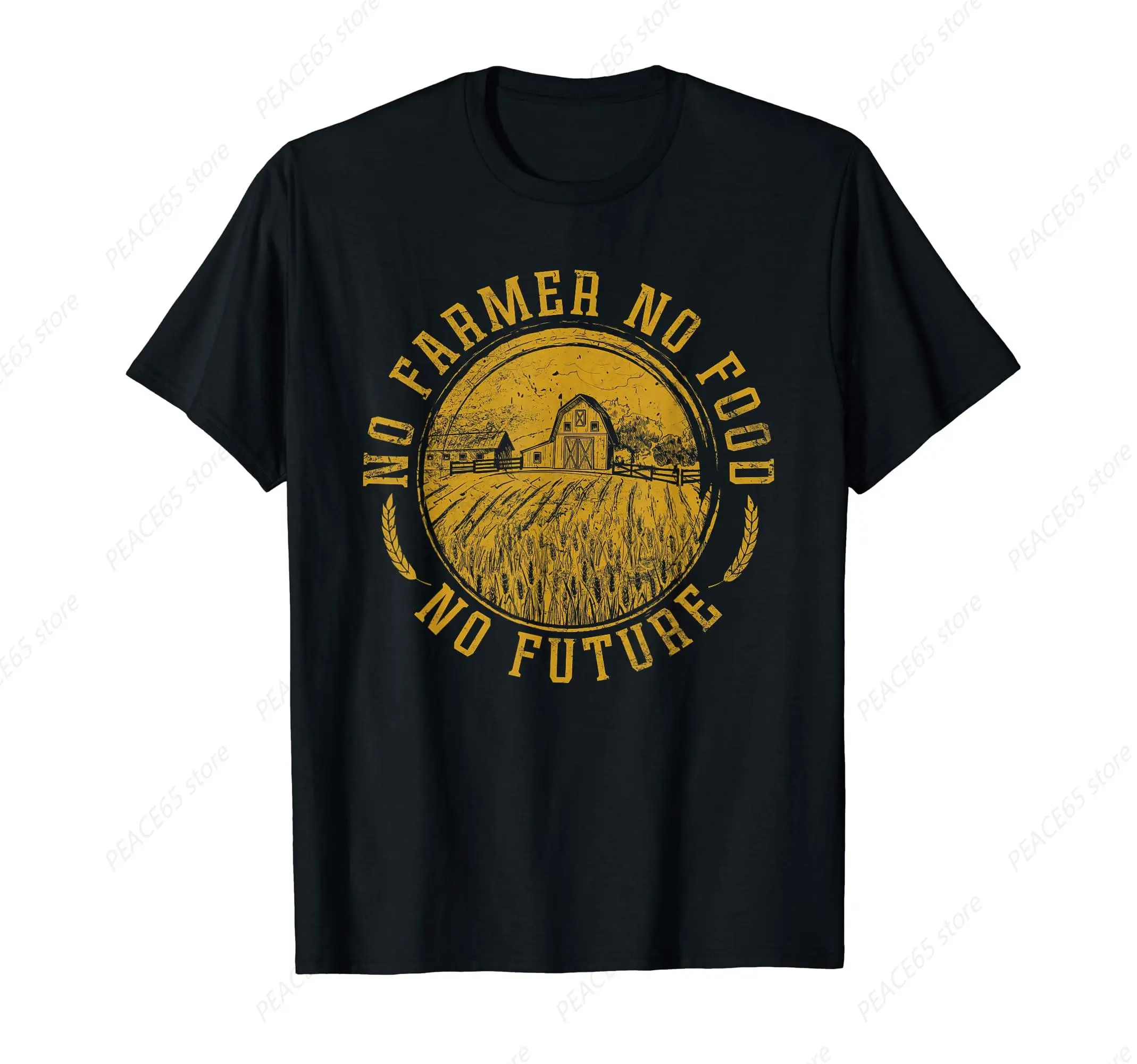 Vintage Farm No Farmer No Food No Future Farming Farm Lover T-Shirt Farm Theme Street Harajuku Slim Fit Oversized Top