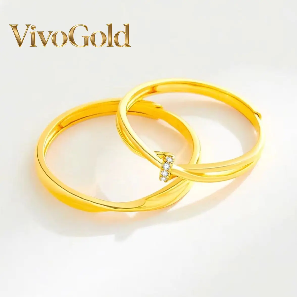 

VivoGoldMobius Ring 9999 24K Real Gold Couple Ring Simple and High-end Sense Ring